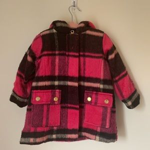 Madden Girl Pink Plaid Hooded Toddler Coat